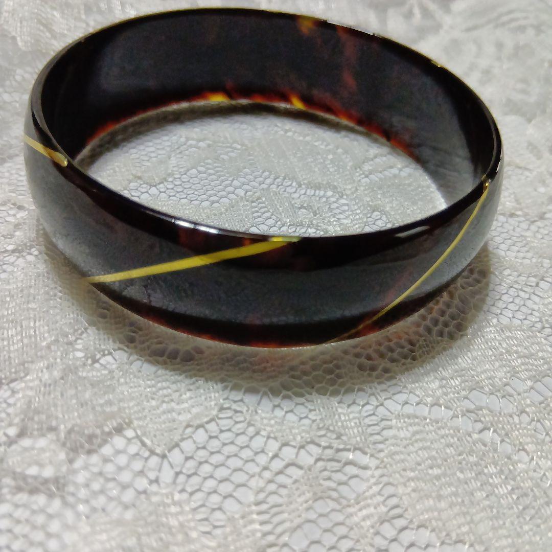 鼈甲K18線入りブレスレット