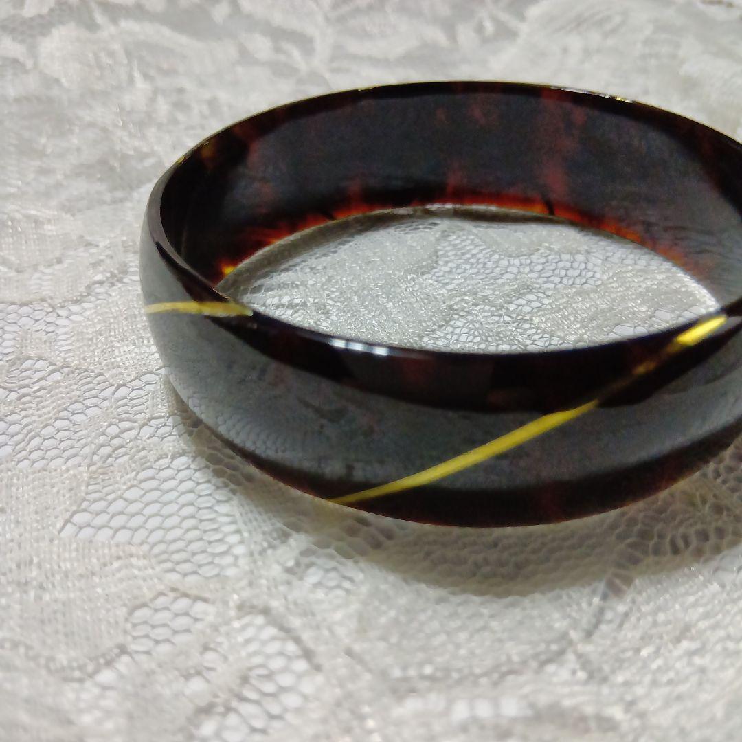 鼈甲K18線入りブレスレット