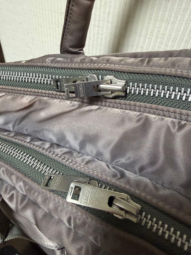 ら*ア様 ポーター タンカー 3way 2層 ブリーフケース シルバーグレー