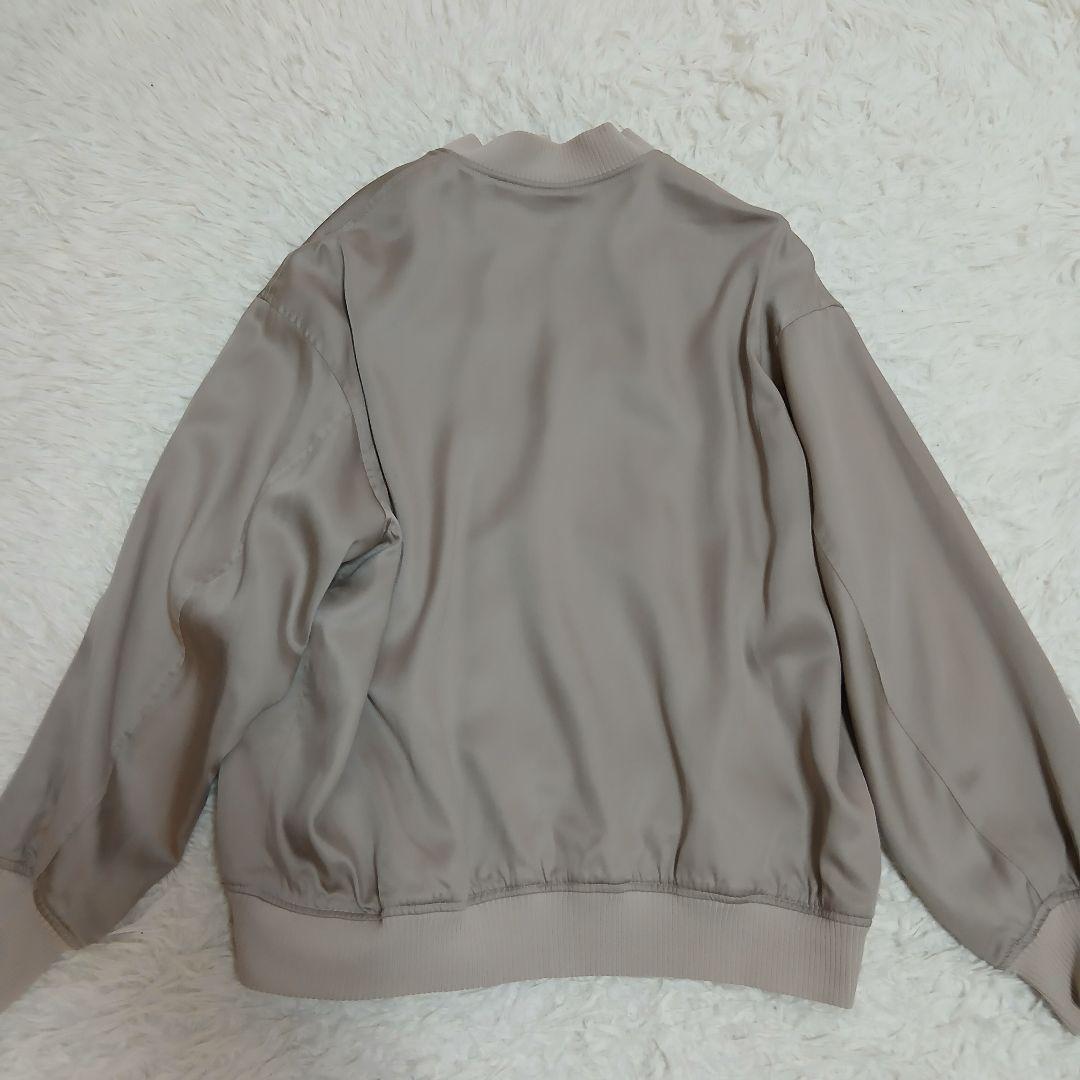 【美品】【23区】22AW　テンセルレーヨン サテンMA-1 ブルゾン グレー