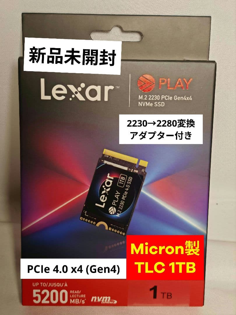 内蔵型SSD 1TB Gen4 M.2 2230 SSD Lexar PLAY
