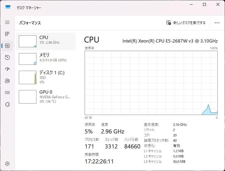 ゲーミングPCE5-2687v3x2 GTX1060 32G SSD T7810