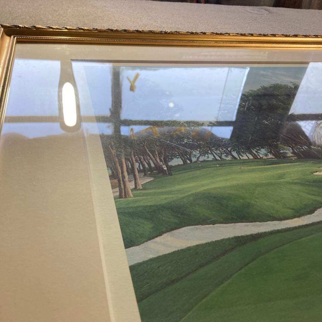 カ*K様 Linda Hartough サイン入り ゴルフ場の絵 1989年 古