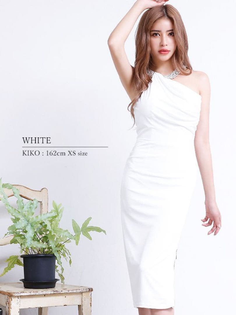 【最終値下げ】Veautt ネックビジュー ミディアムドレス キャバドレス XS