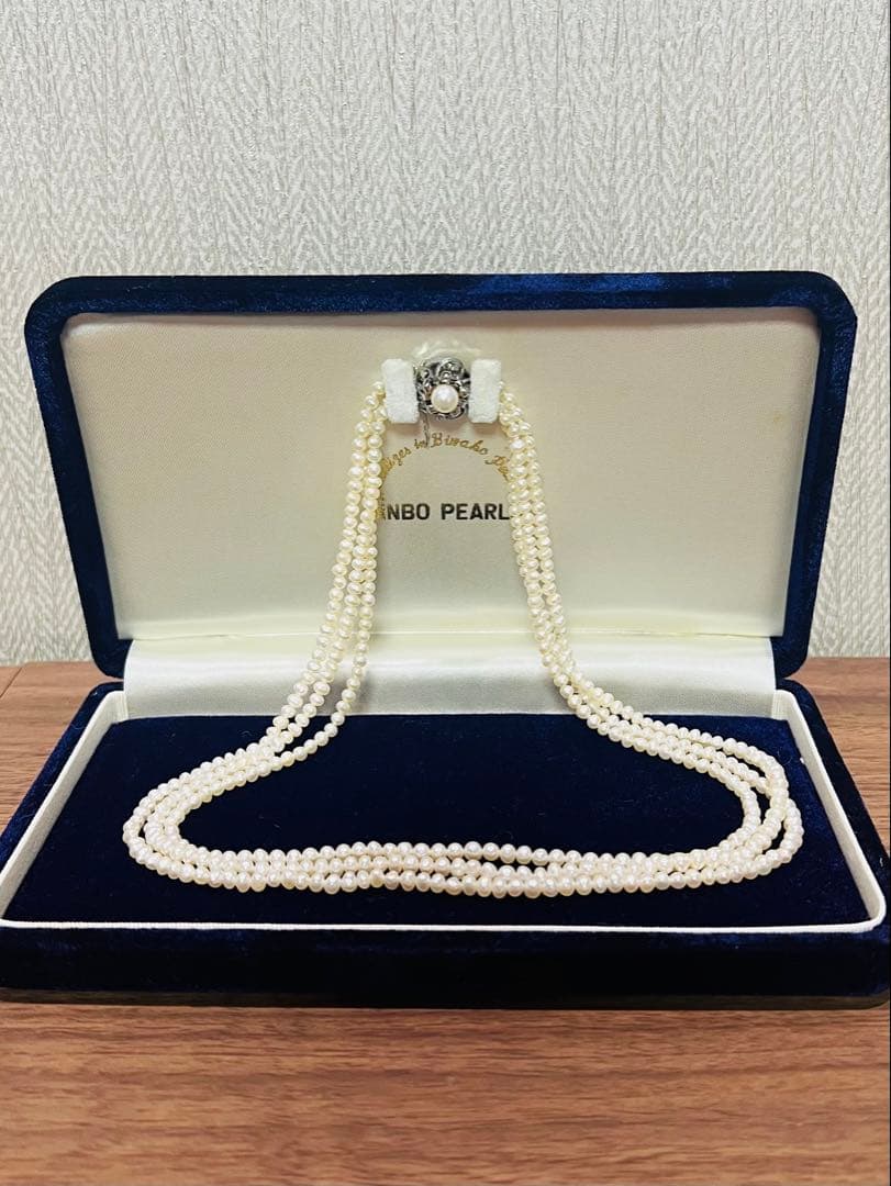 琵琶湖真珠　3連パールネックレス　神保真珠商店