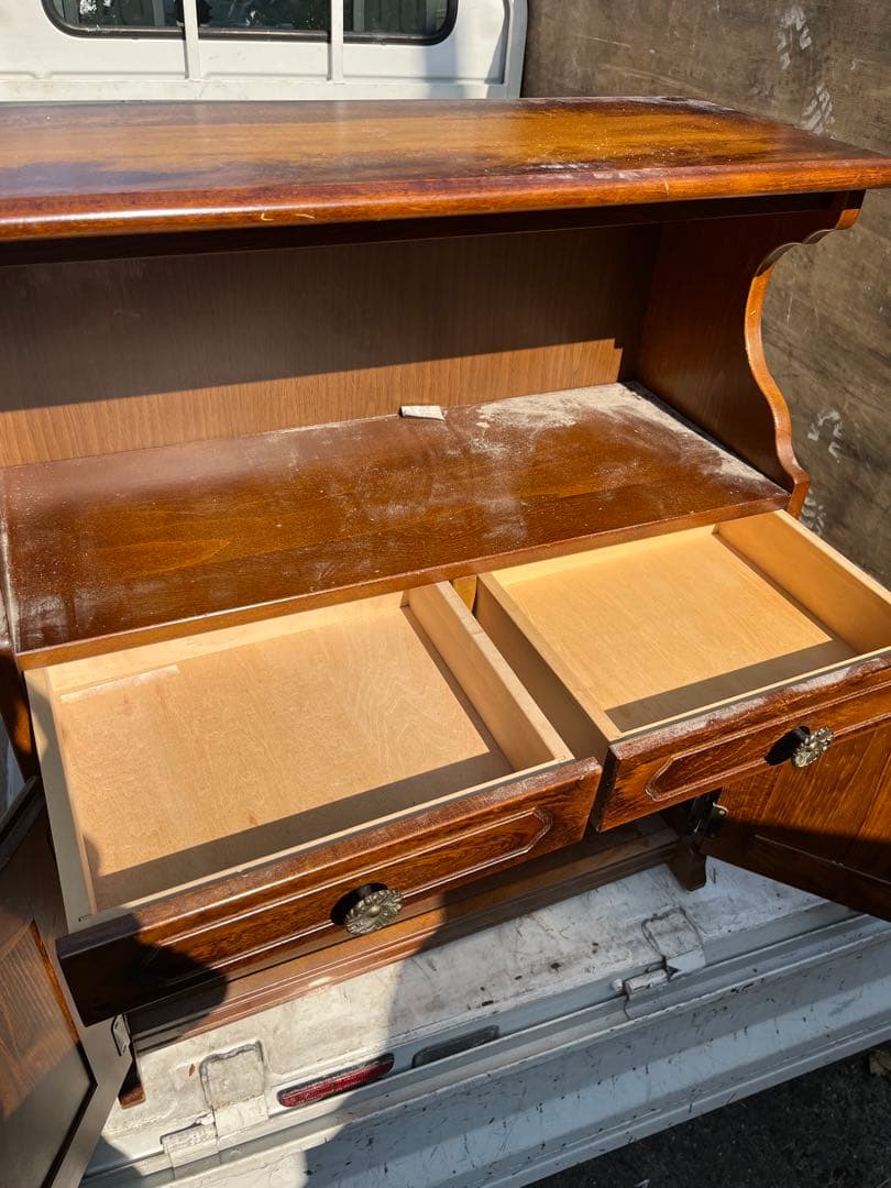 カリモク　karimoku コロニアル　木製電話台 ダークブラウン 幅約60cm