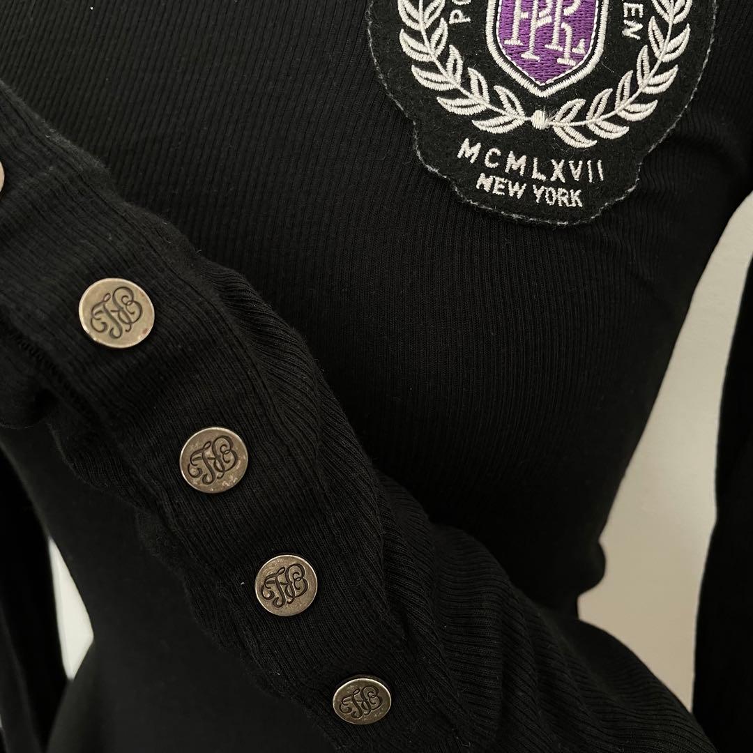 ラルフローレン♡ ハイネック長袖Tシャツ　ビッグワッペン　黒