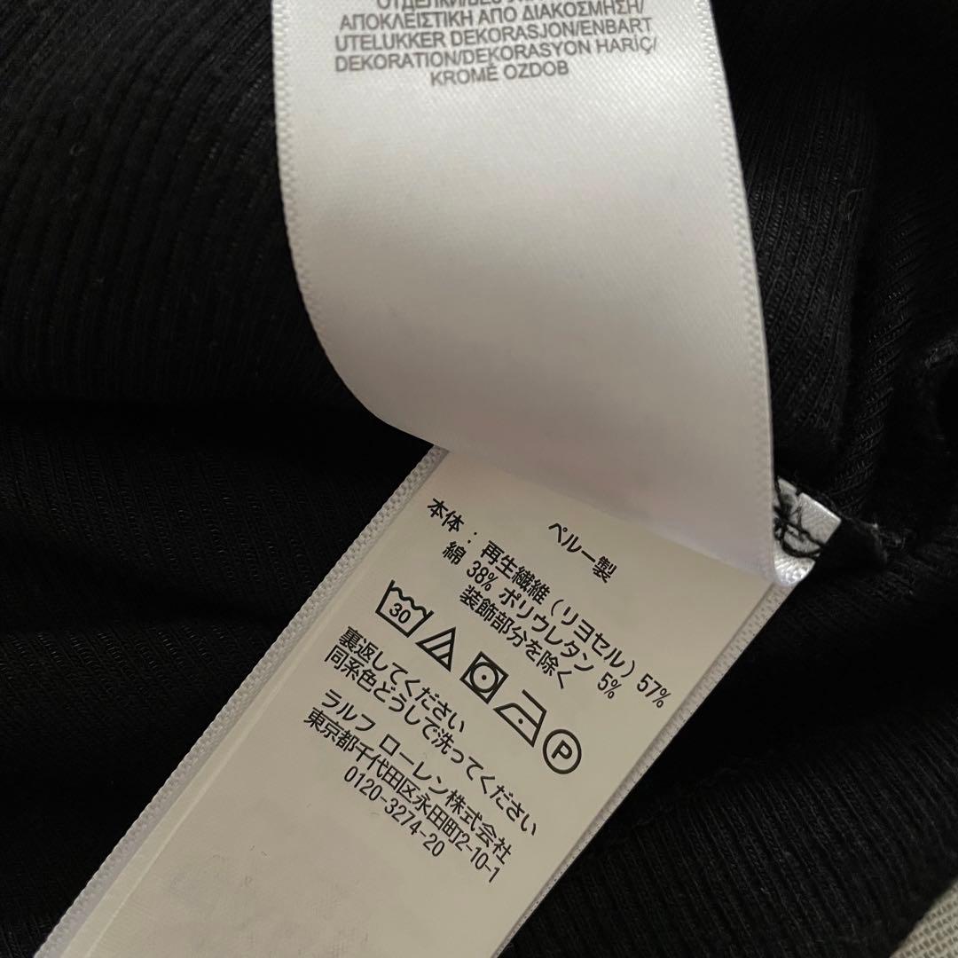 ラルフローレン♡ ハイネック長袖Tシャツ　ビッグワッペン　黒