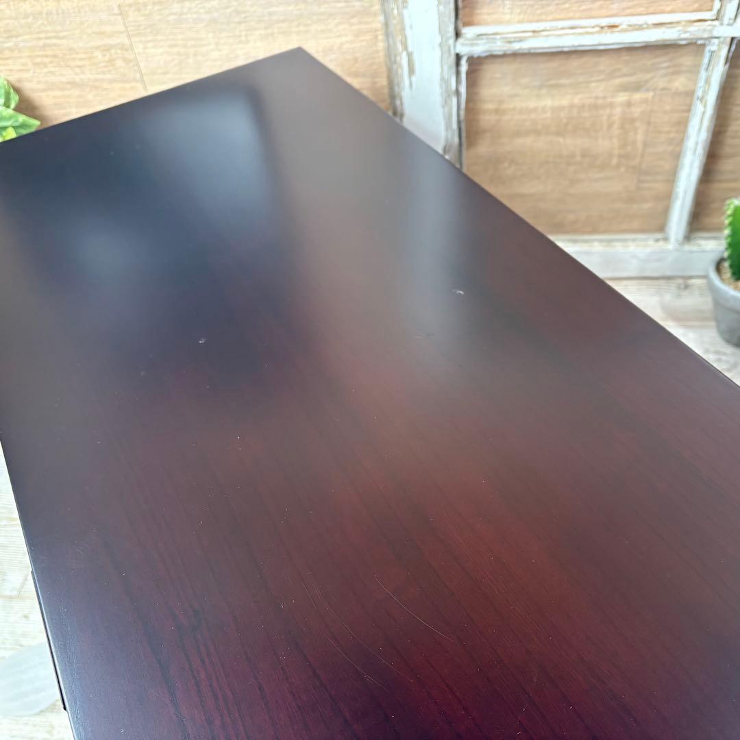 訳あり品！【139】民芸家具桐材天然無垢和引き戸付きチェスト横長テレビ台飾り棚