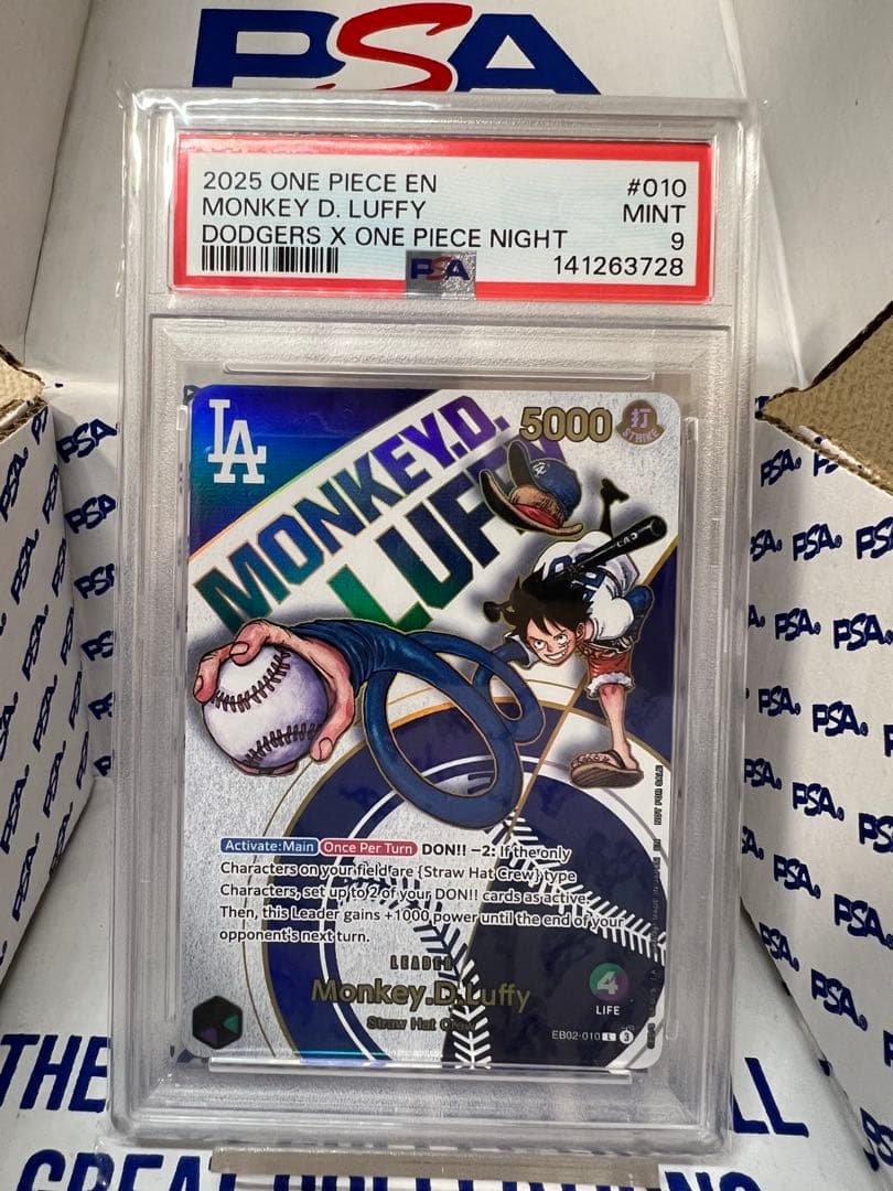 PSA9】Dodgers x One Piece ワンピース ドジャース ルフィ