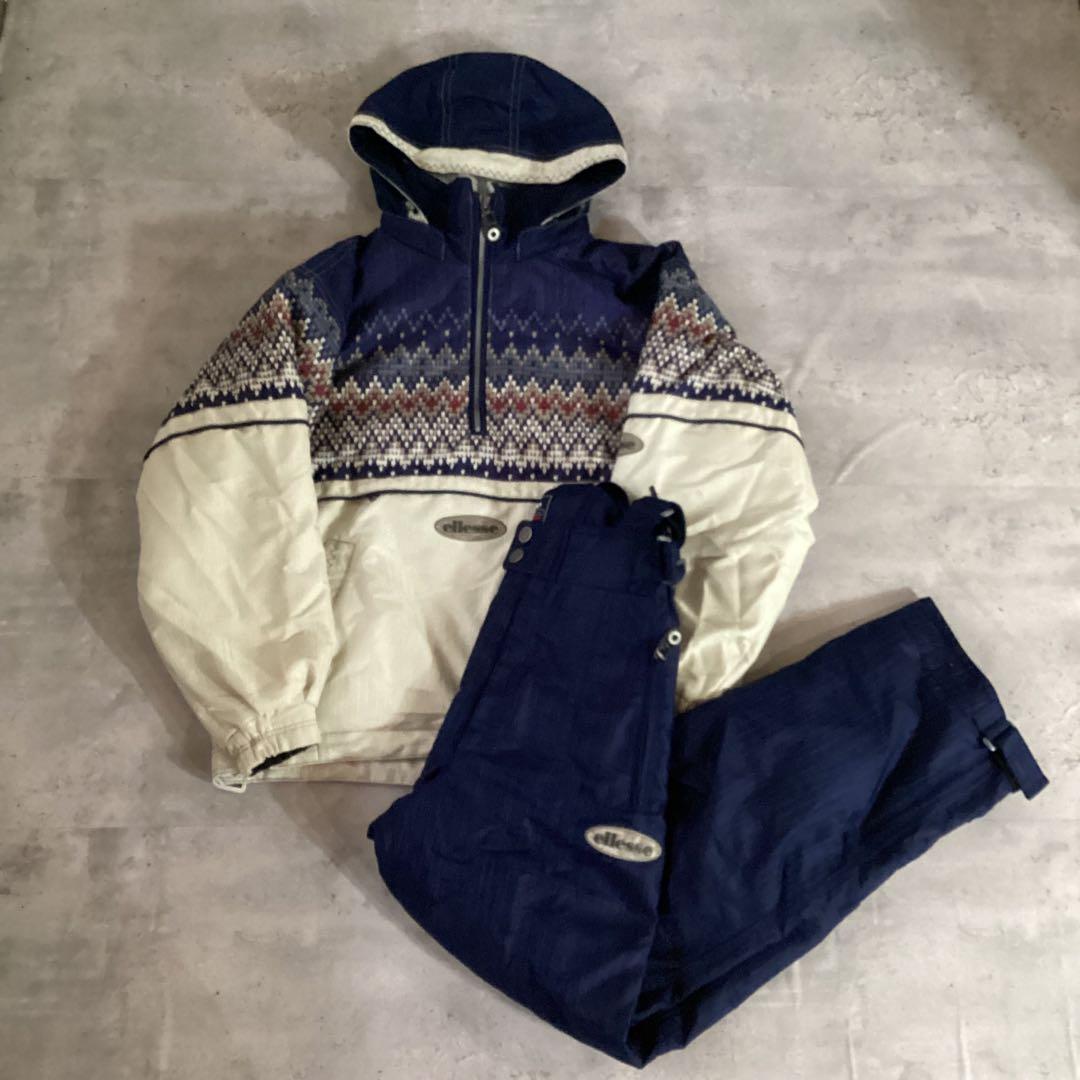 ellesse エレッセ　スキーウェア　セットアップ　ネイビー　ホワイト