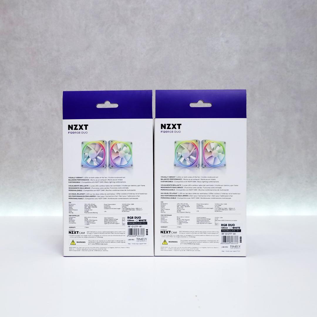 NZXT F120 RGB DUO WHITE 3個入×2個　㉟