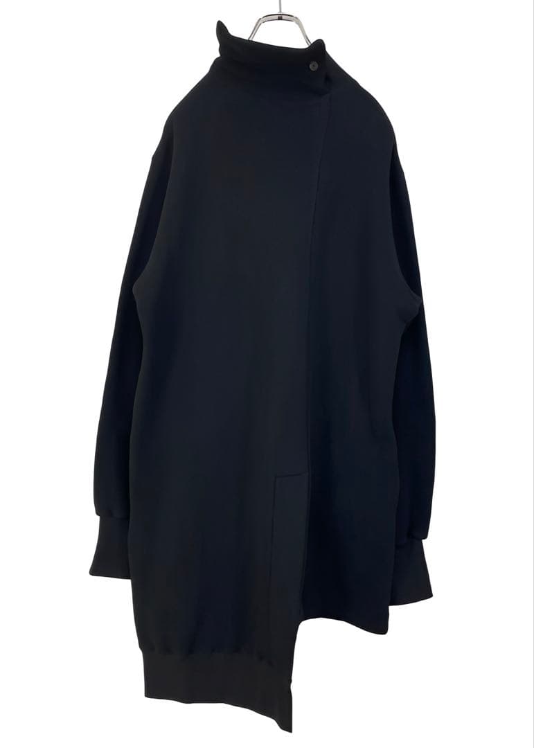 ヨウジヤマモト 23AW 裏起毛 フリース タートルネック カットソー 黒