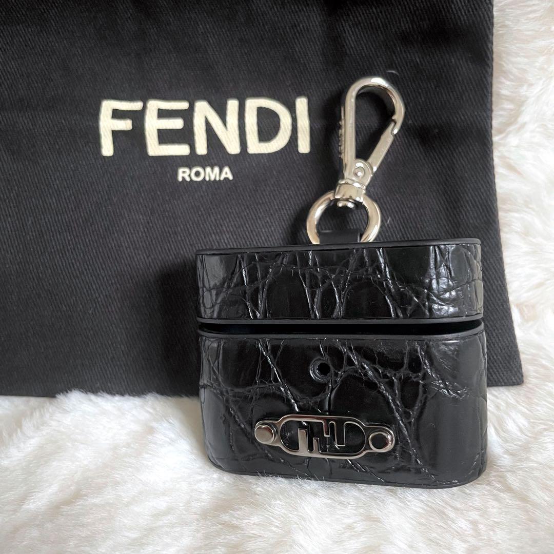 【極美品】FENDI フェンディ AirPods Proケース クロコレザー
