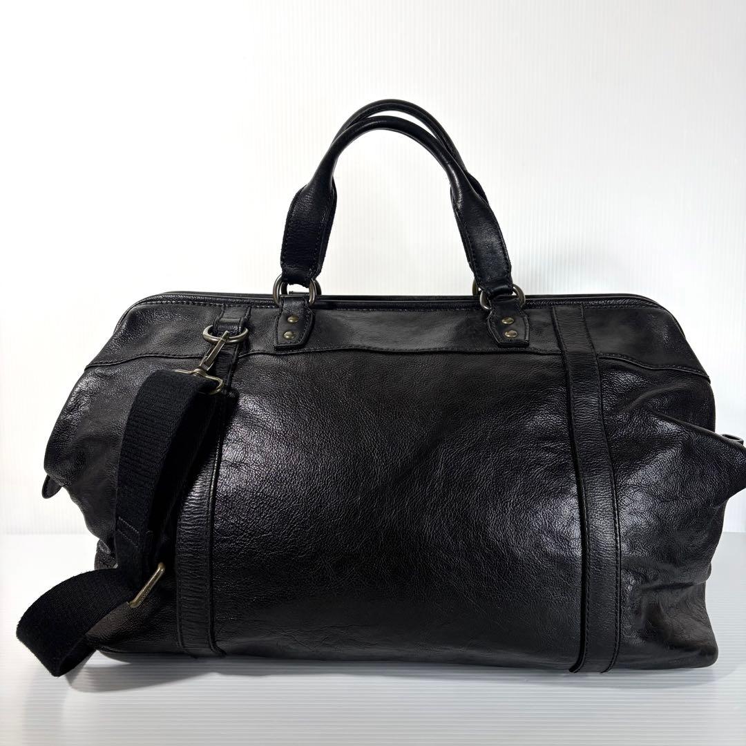 Fossil フォッシル 2way ボストンバッグ ブラック 黒 レザー