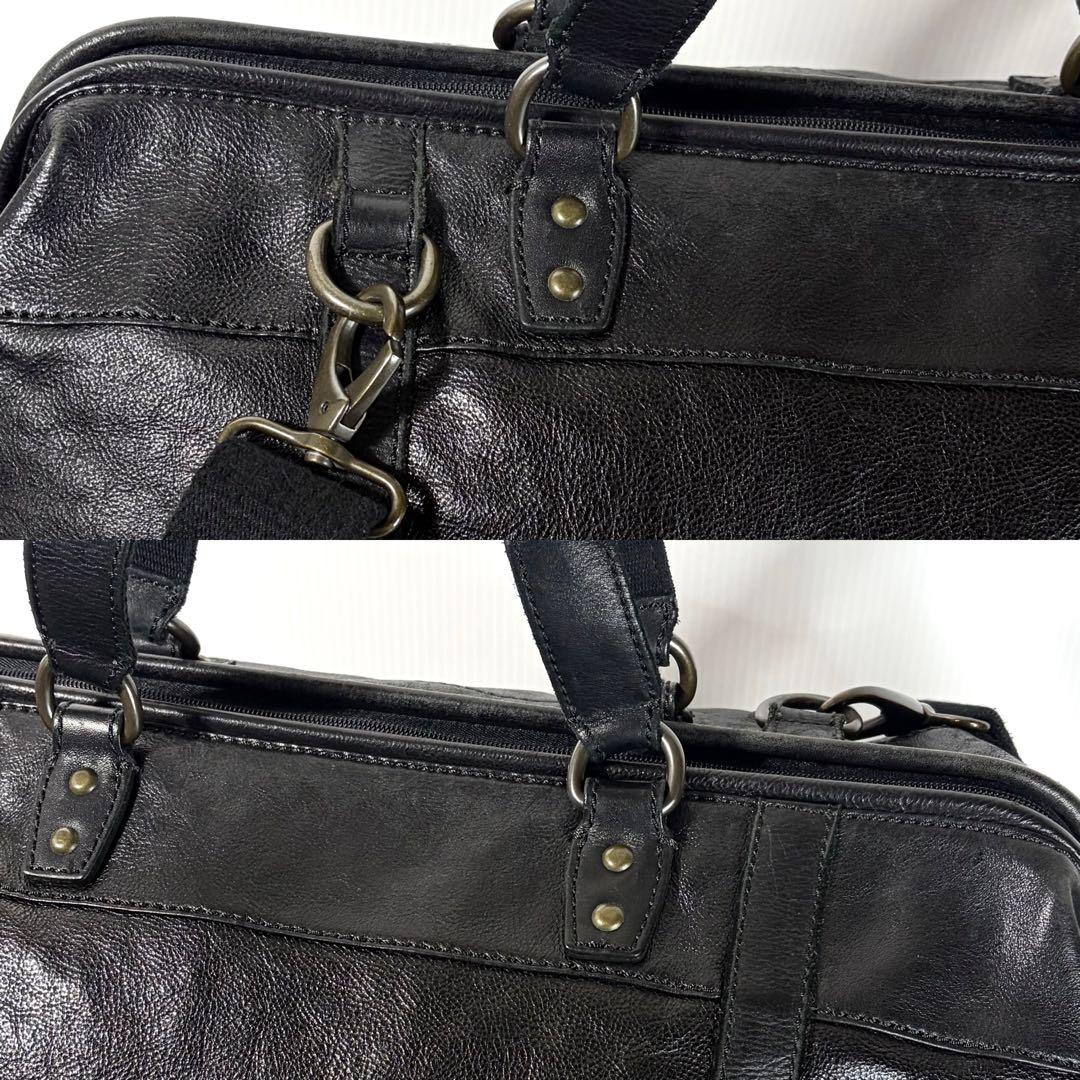 Fossil フォッシル 2way ボストンバッグ ブラック 黒 レザー