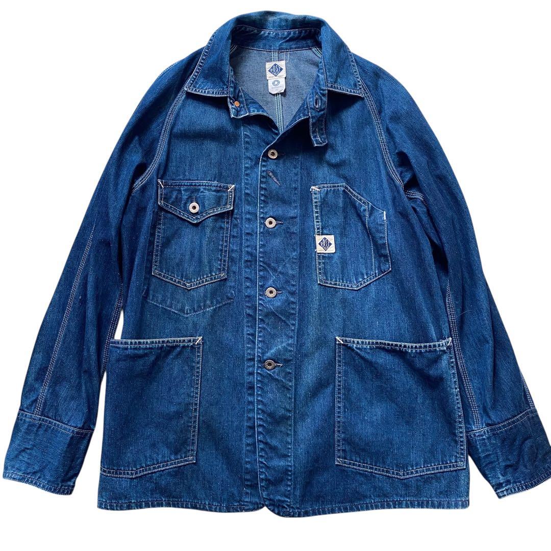 ポストオーバーオールズ USA製後期 デニム カバーオール 4ポケット M