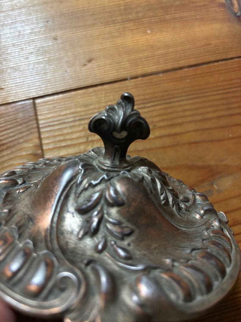 ※専用※ アンティーク フロストガラス チューリップ手描　ビスケットジャー