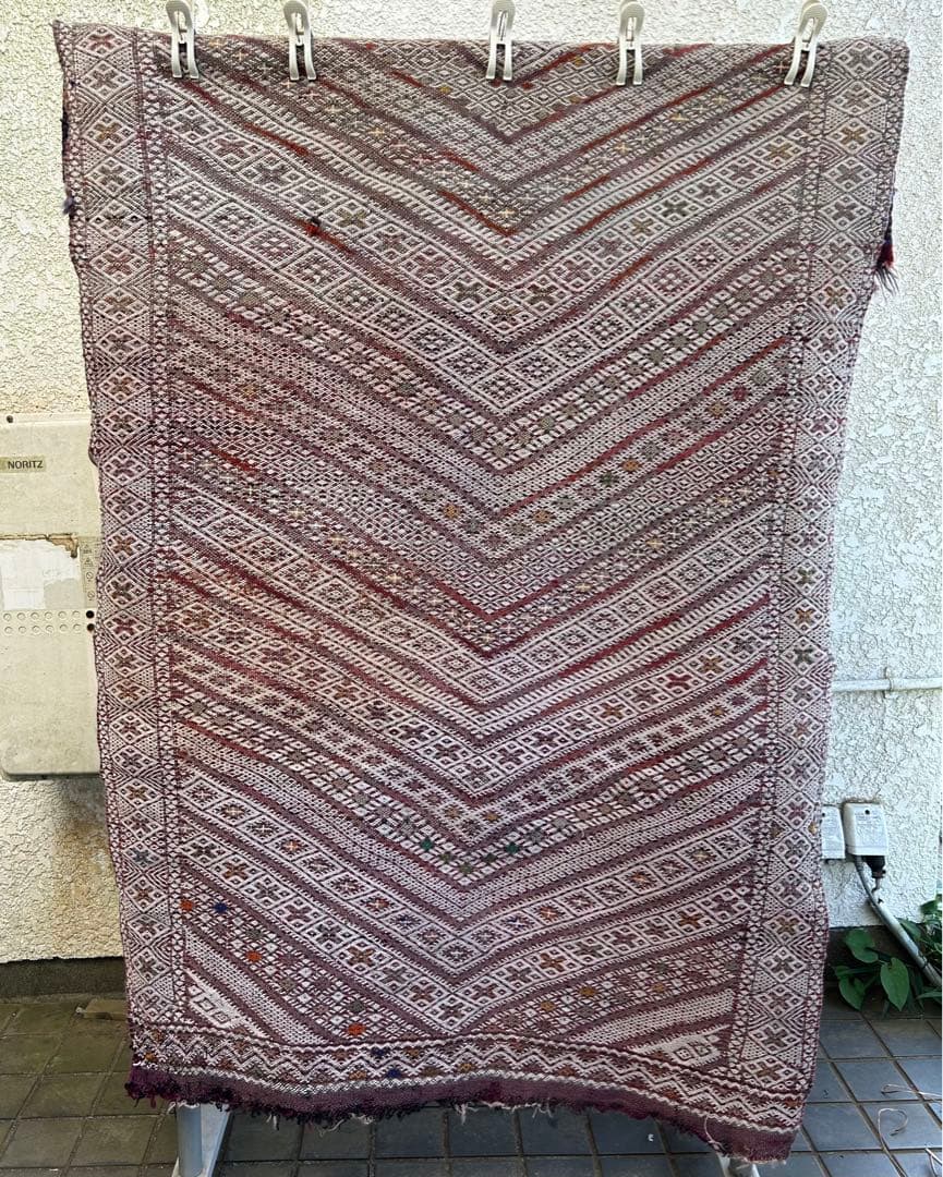 モロッコ　ラグ　ヴィンテージ　パープル
