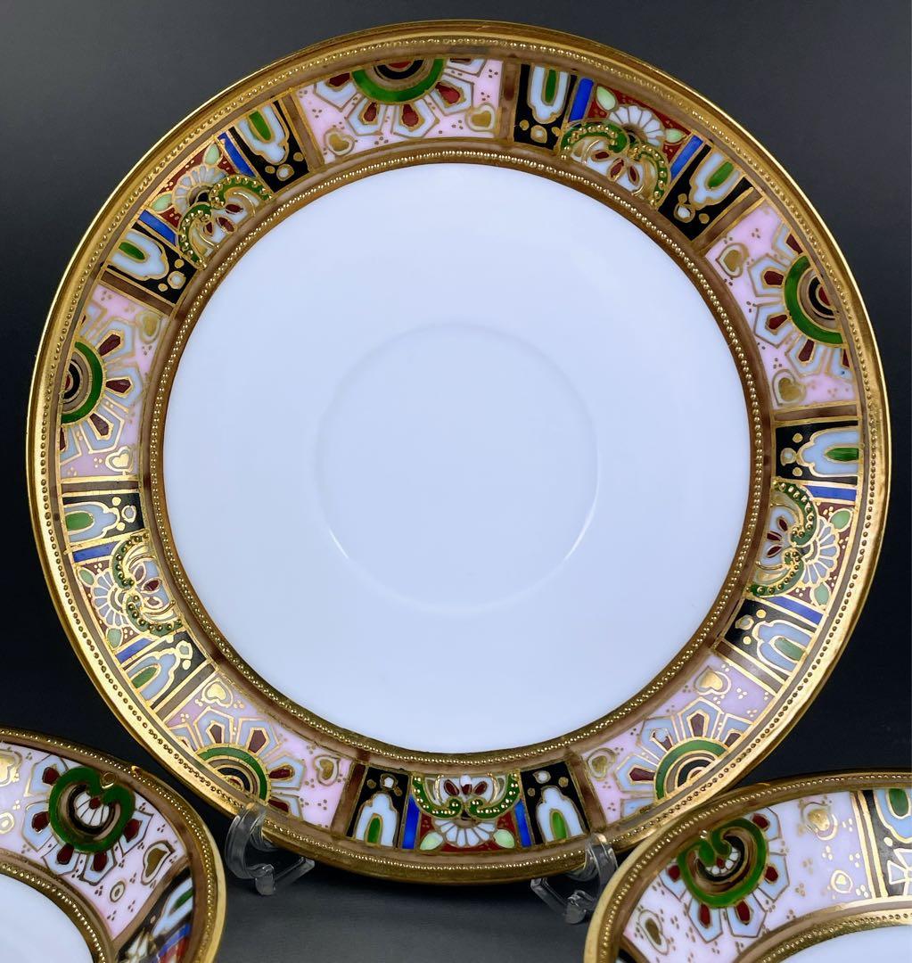 【美品】オールドノリタケ 金盛り チョコレートポット ３小皿 1ソーサー セット