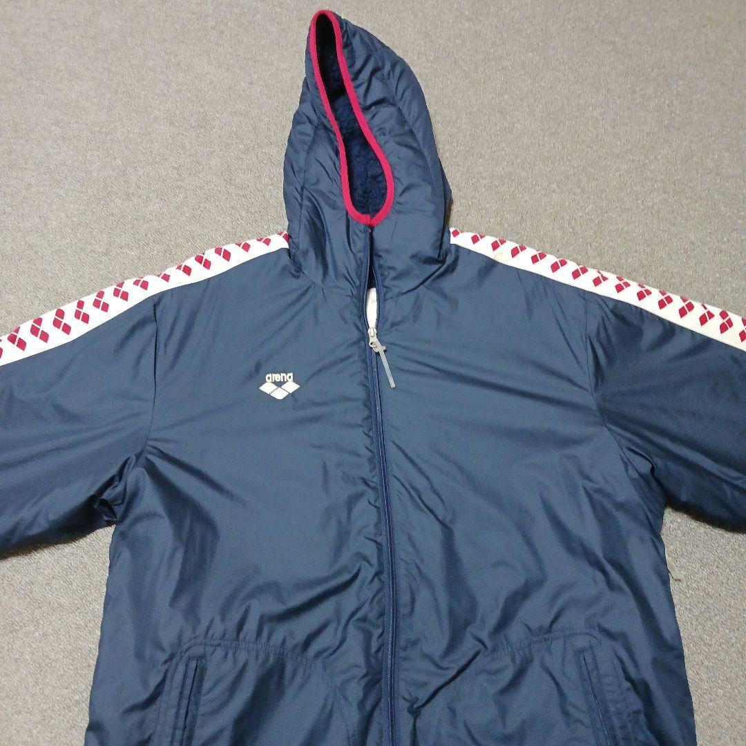 【arena】 フード付きベンチコート　起毛　競泳　サイズＬ