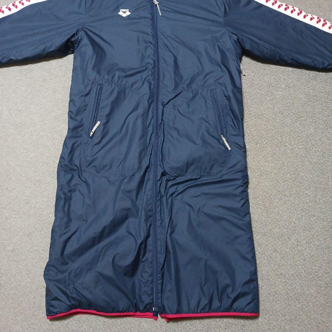 【arena】 フード付きベンチコート　起毛　競泳　サイズＬ