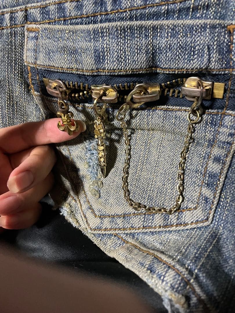 d.i.a ダメージラメ加工デニムショーパン