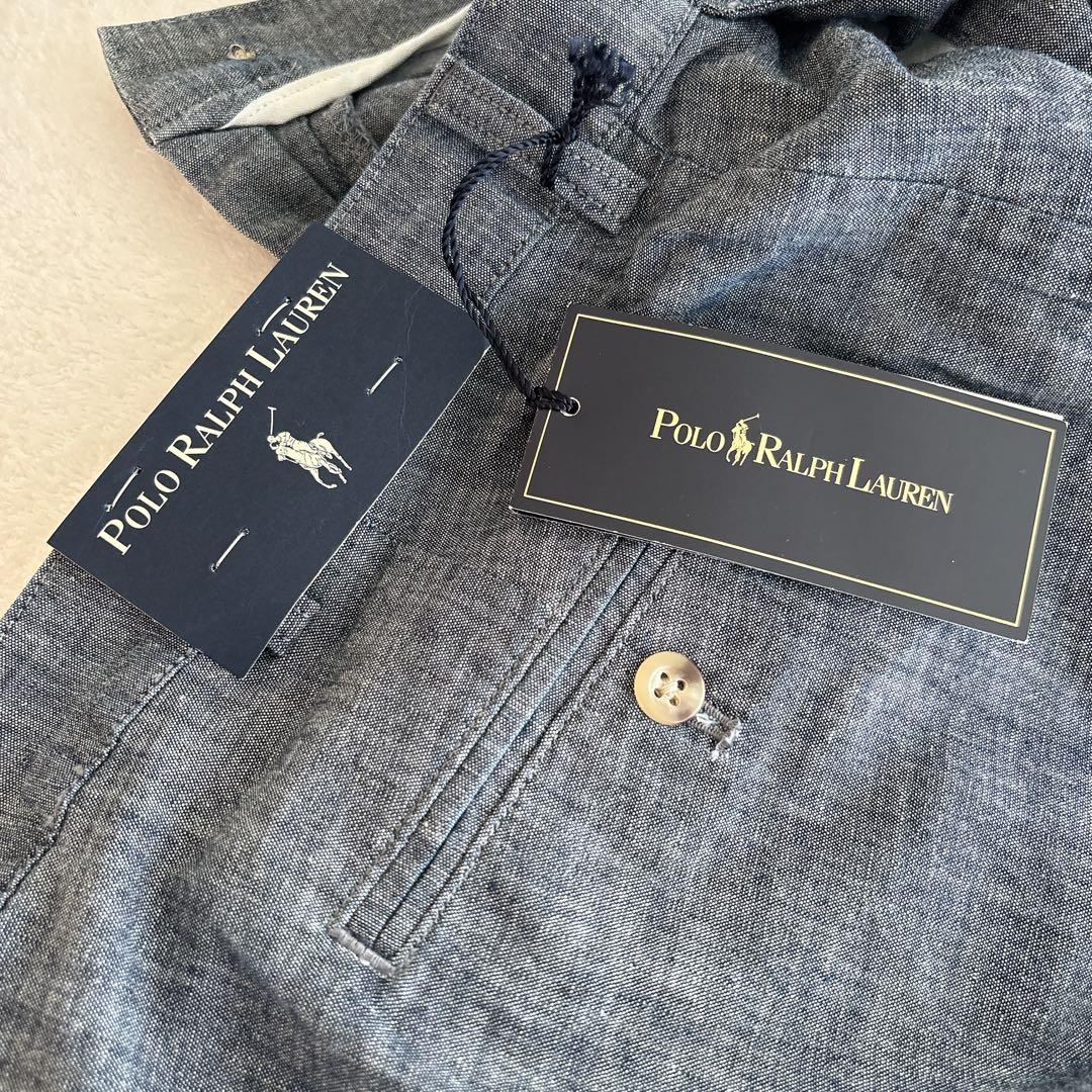 な*す様 【新品タグ付】ラルフローレン シャンブレーデニムショートパンツ　薄手膝