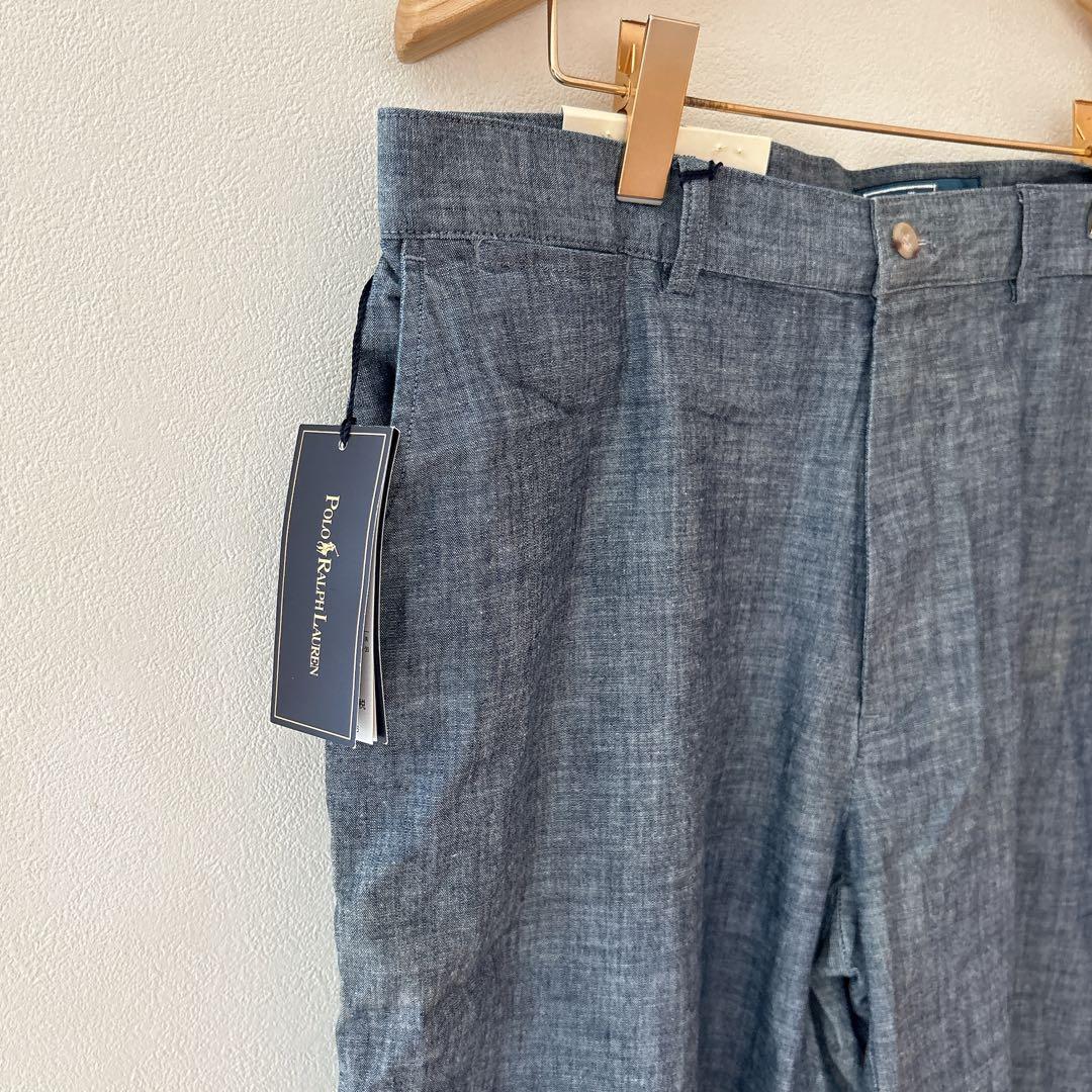 な*す様 【新品タグ付】ラルフローレン シャンブレーデニムショートパンツ　薄手膝