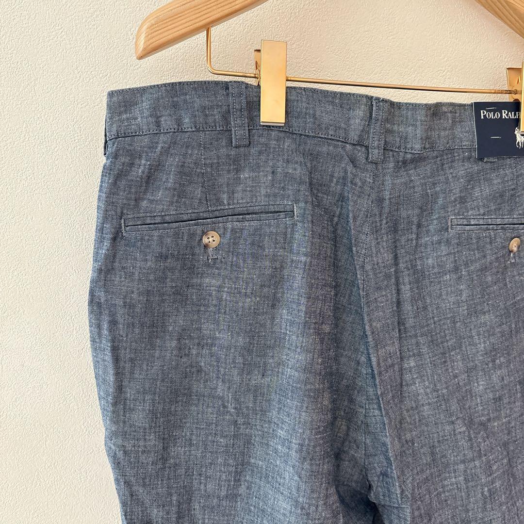 な*す様 【新品タグ付】ラルフローレン シャンブレーデニムショートパンツ　薄手膝