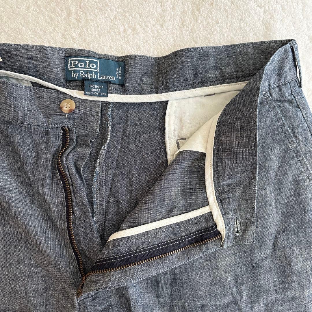 な*す様 【新品タグ付】ラルフローレン シャンブレーデニムショートパンツ　薄手膝