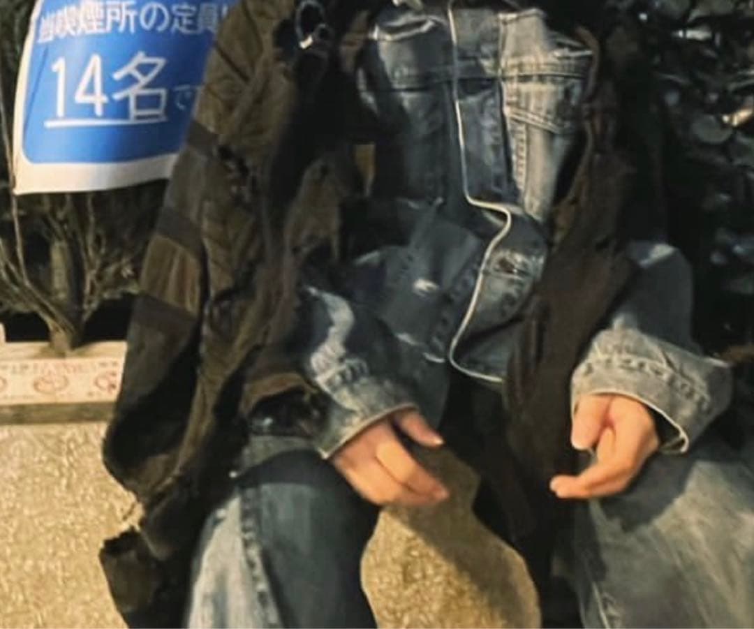 再構築 ダメージデニムジャケット　リメイク