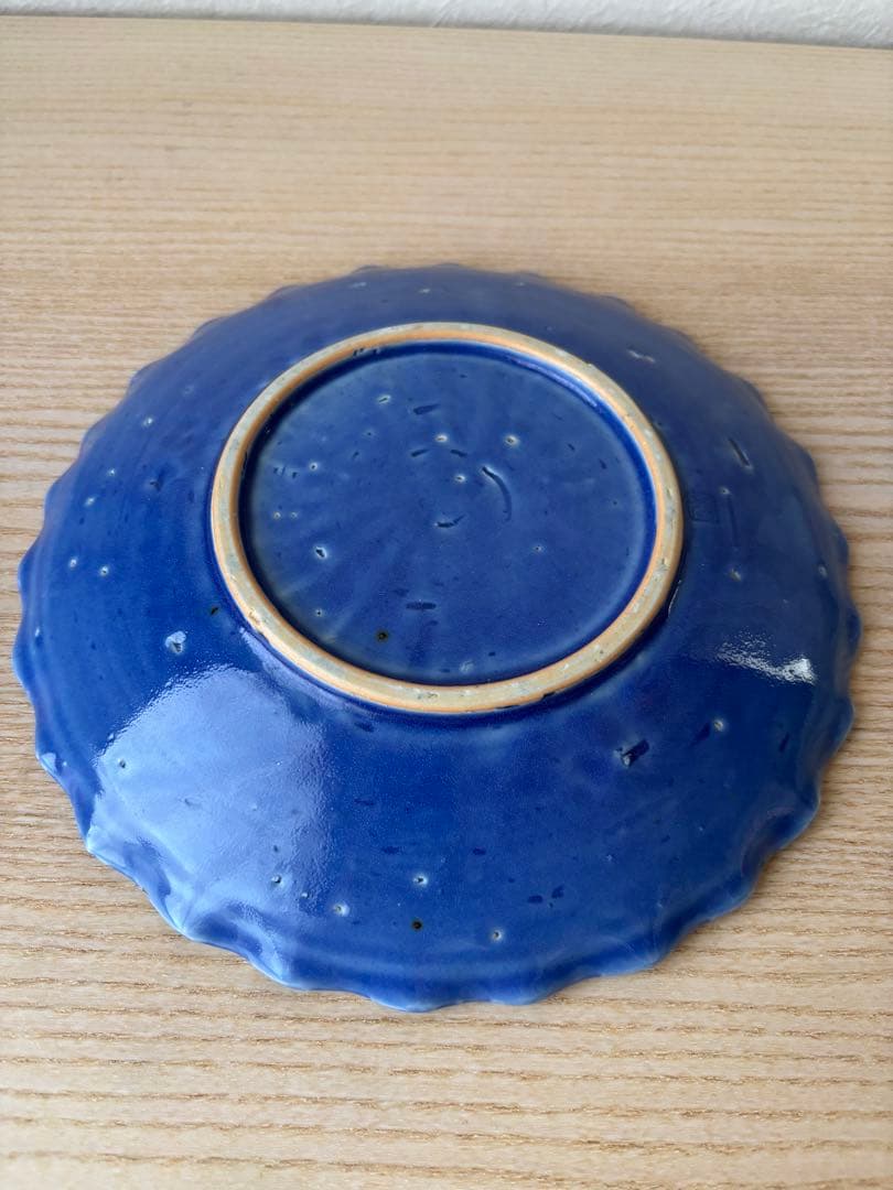 藤塚光男　染付と瑠璃釉の皿　3枚セット