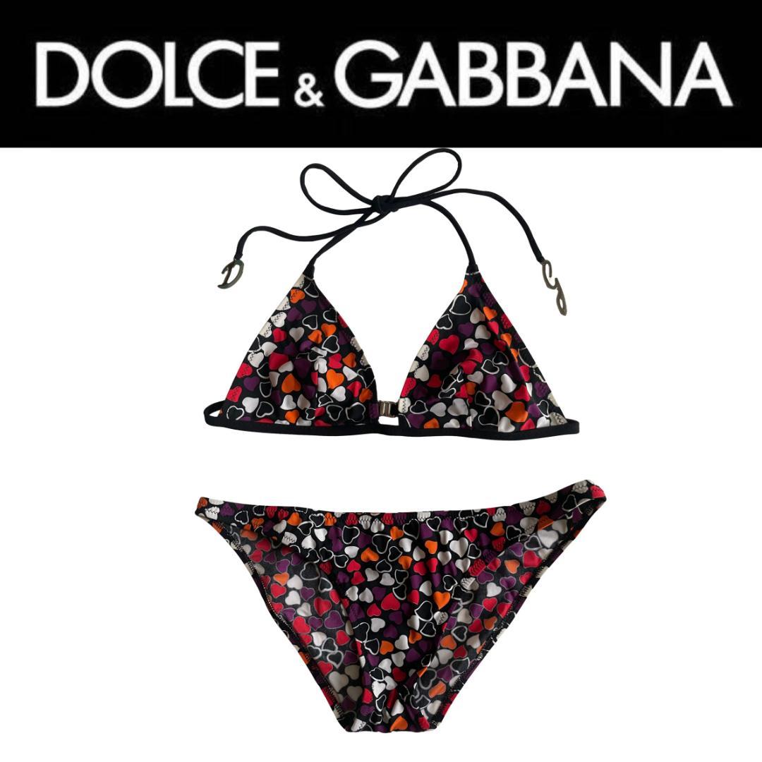 ドルチェ&ガッバーナ トライアングルビキニ 三角ビキニ 水着 ハートマルチカラー