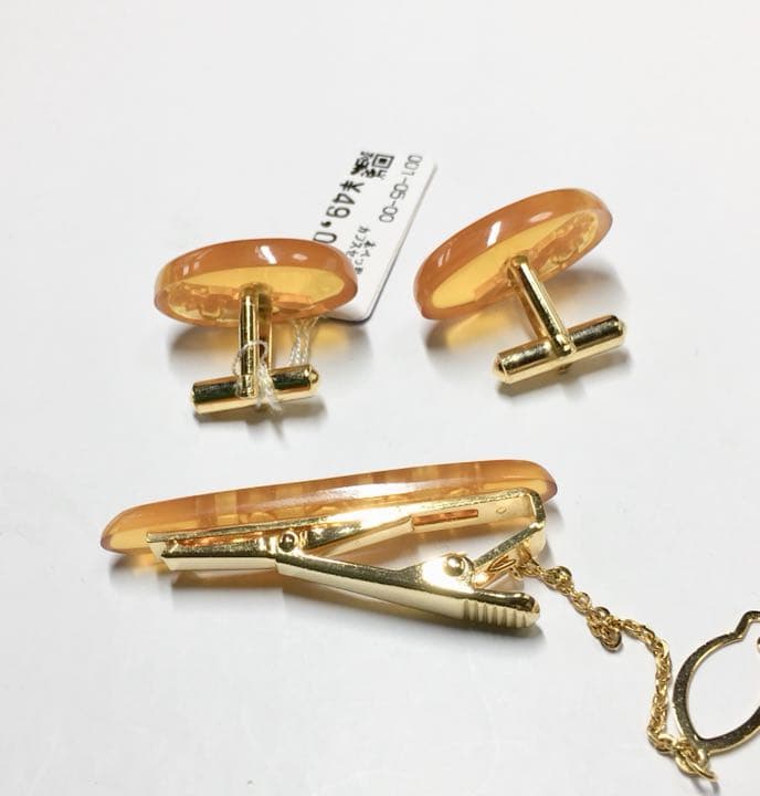 本鼈甲カフスセット 白甲透かし彫楕円ごったま