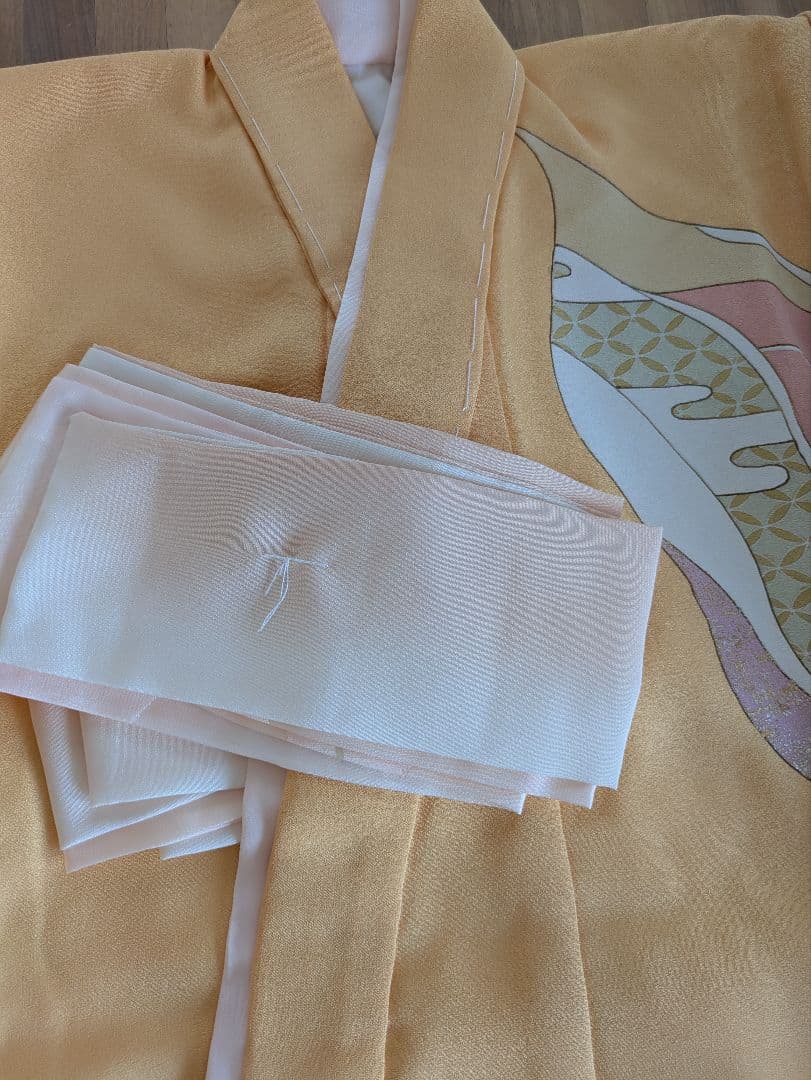 お宮参り　産着　七五三一つ身　正絹　珍しいクリーム色