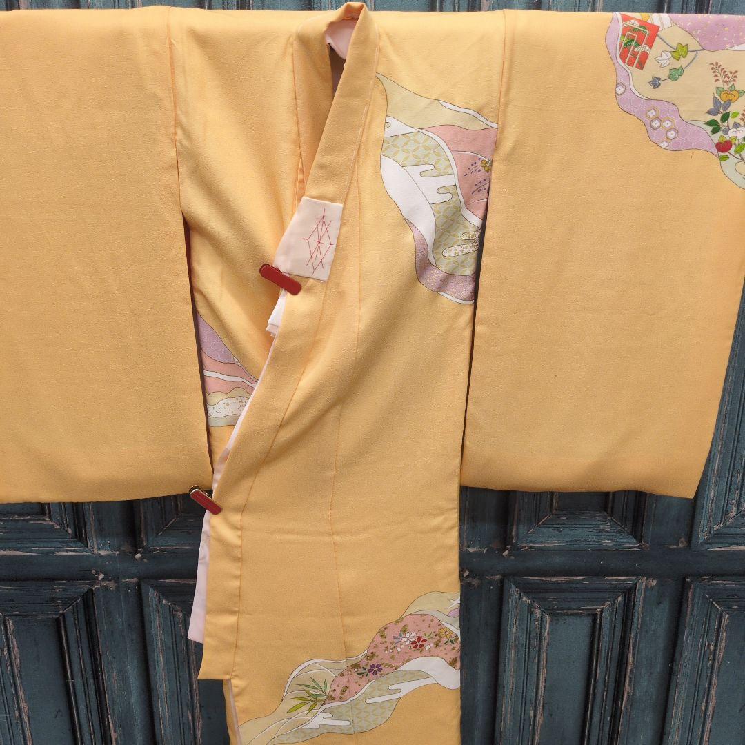 お宮参り　産着　七五三一つ身　正絹　珍しいクリーム色