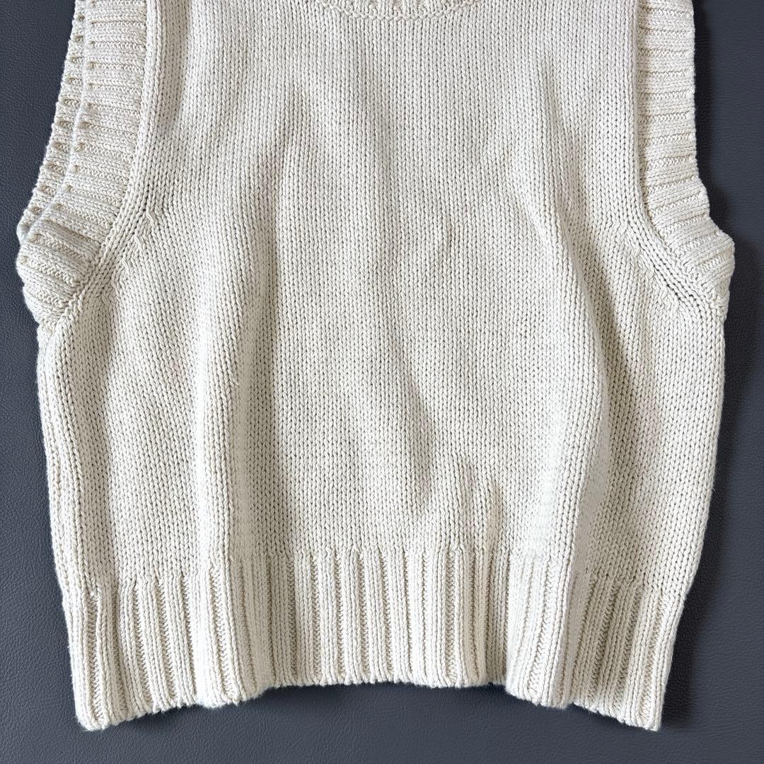 【24SS】未使用級✨MHL, コットンリブベスト アイボリー Mサイズ 現行