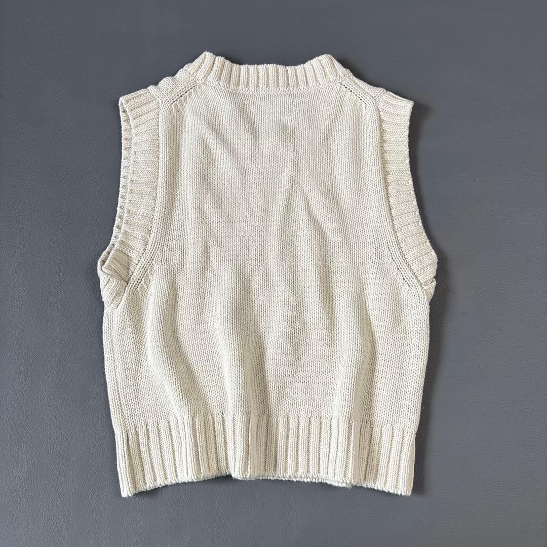 【24SS】未使用級✨MHL, コットンリブベスト アイボリー Mサイズ 現行