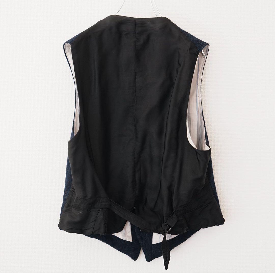 【希少】20s 30s ヴィンテージ フランス製ウールベスト 針刺しシンチバック