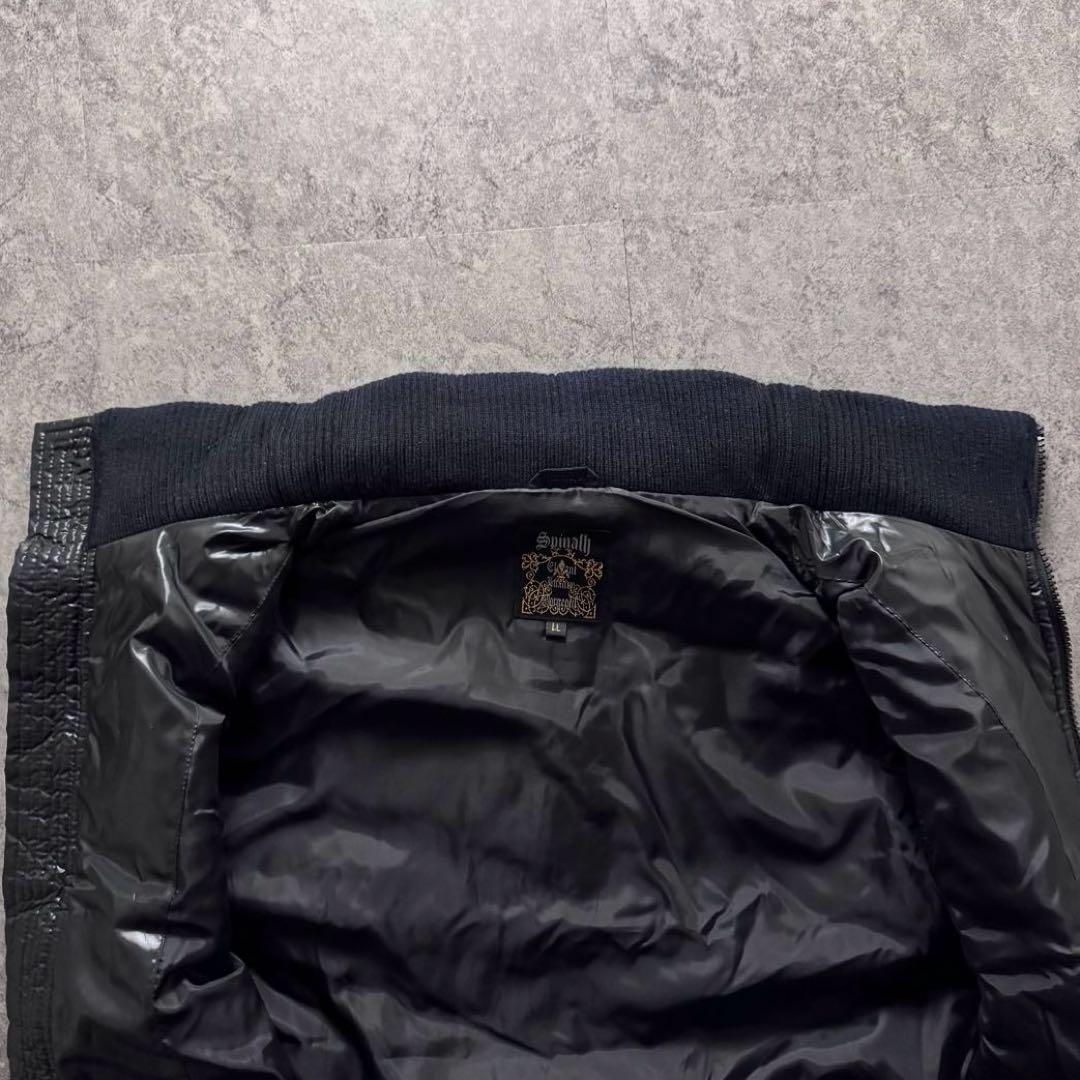 【00s archive】ファー　ダウン　ベスト　Y2K 短丈　光沢　ギャル男