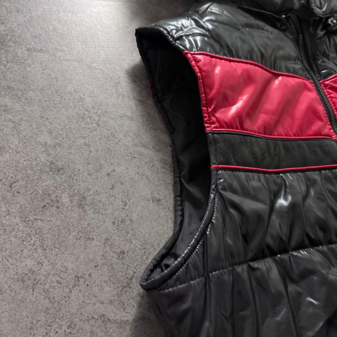 【00s archive】ファー　ダウン　ベスト　Y2K 短丈　光沢　ギャル男