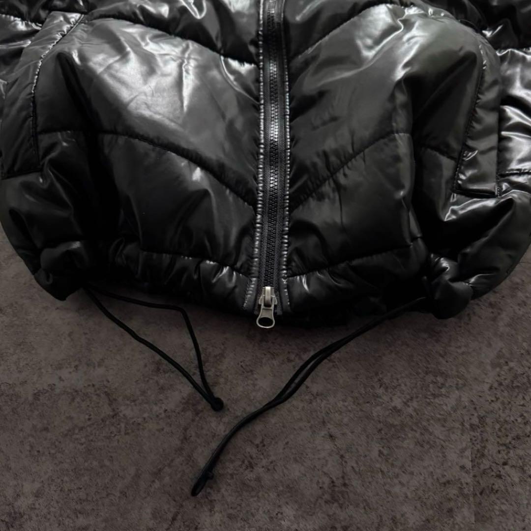 【00s archive】ファー　ダウン　ベスト　Y2K 短丈　光沢　ギャル男