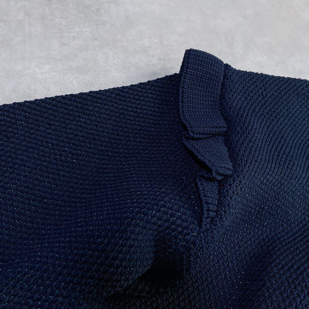 極美品 SONO パイソンニッティングカーディガン 2025 パール ネイビー