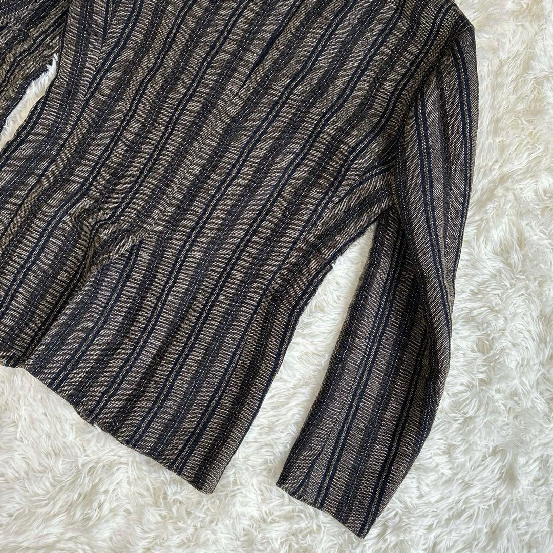 ✨美品✨エルネスト 2B テーラードジャケット チェック リネン アンコン