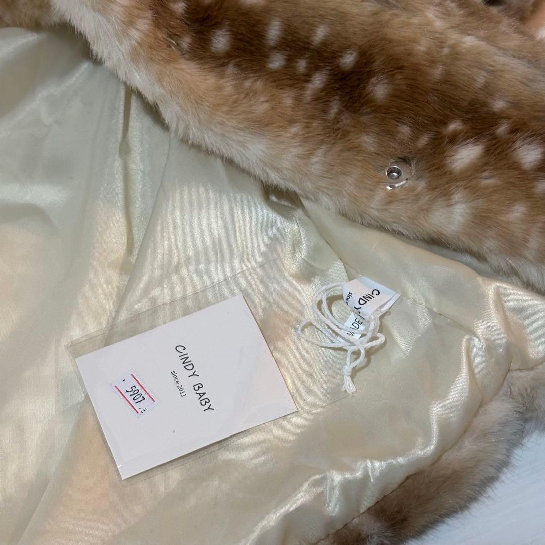 Bambi Fur Jacket beige バンビ柄 ファージャケット レイ