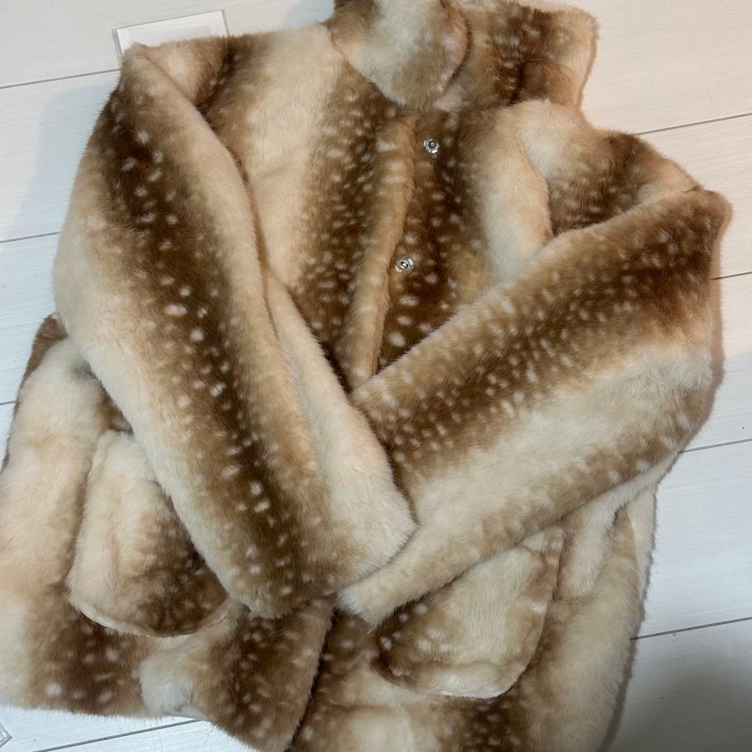 Bambi Fur Jacket beige バンビ柄 ファージャケット レイ