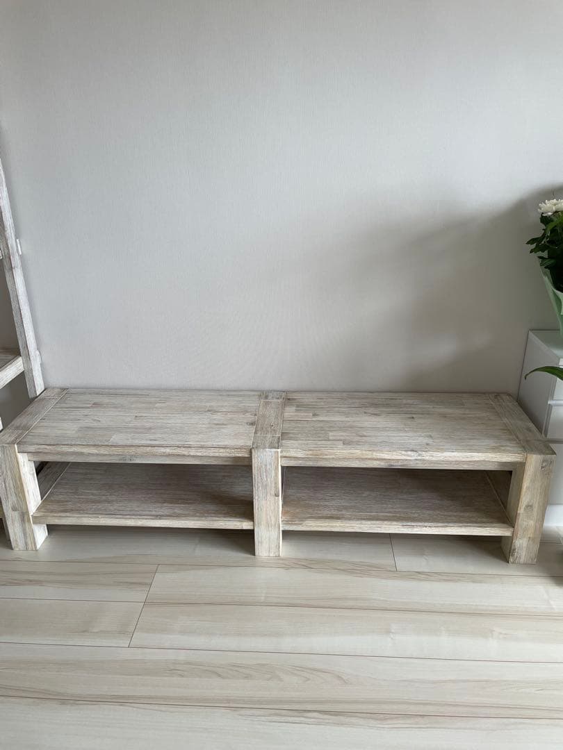 ウニコ MANOA マノア ローテーブル 幅1600m棚板付き