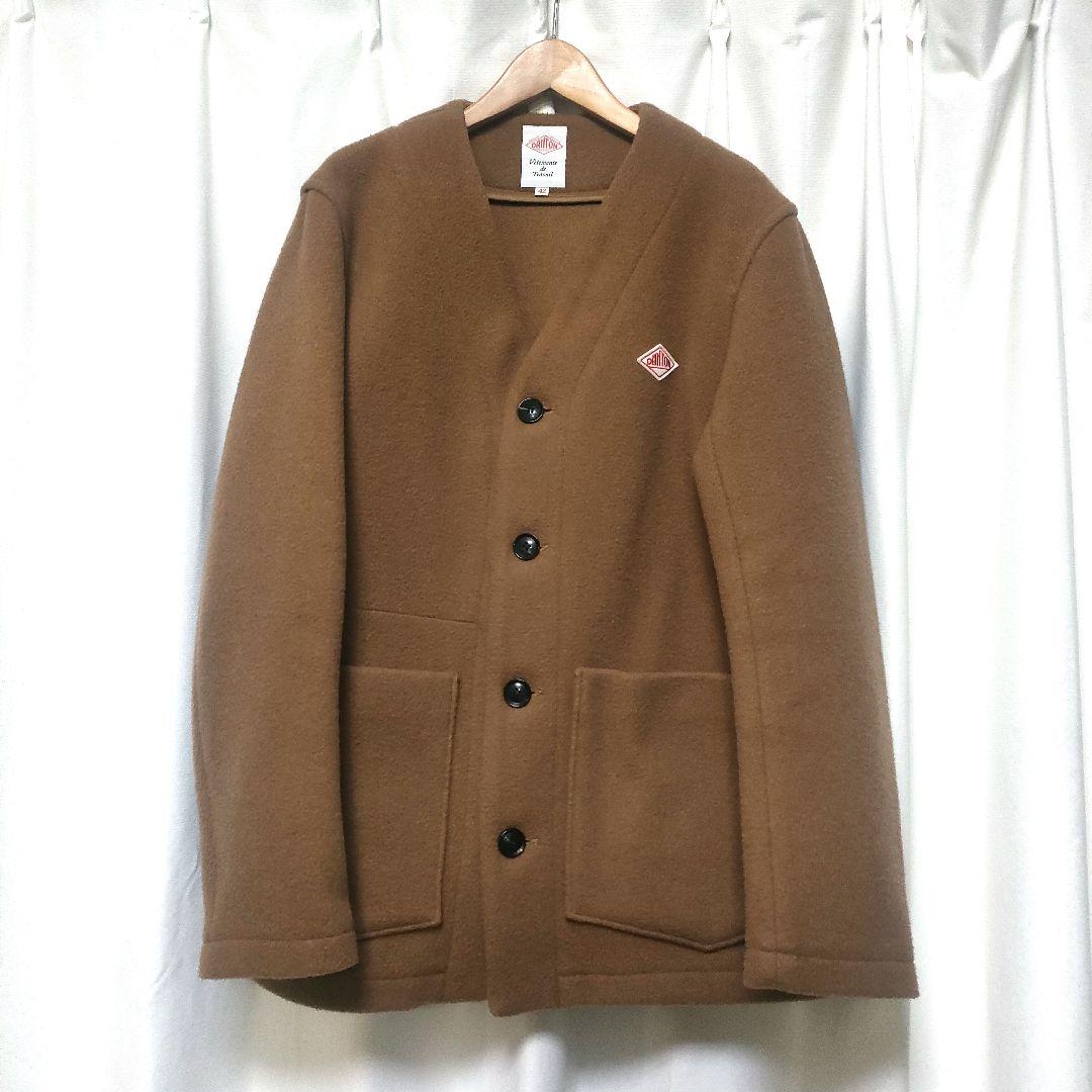 DANTON ダントン ウールモッサー ノーカラー ジャケット 42