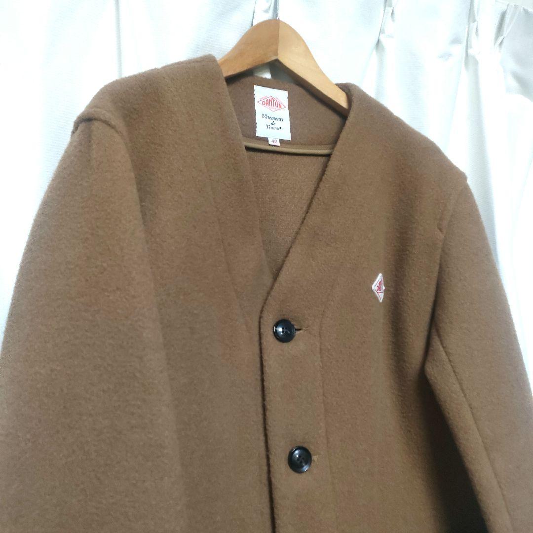 DANTON ダントン ウールモッサー ノーカラー ジャケット 42